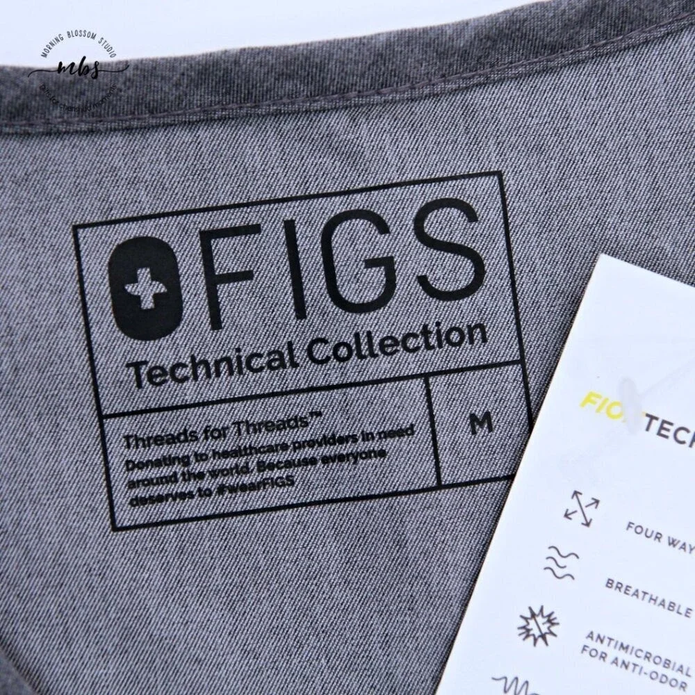 NWT Figs Leon Three Pocket Scrub Top, Axiom 2.0 Cargo Pants Set Gray Men M‎